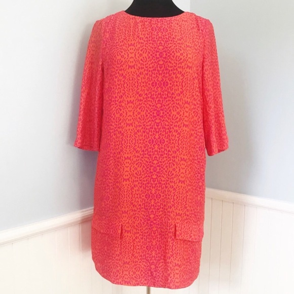 zara bright pink dress